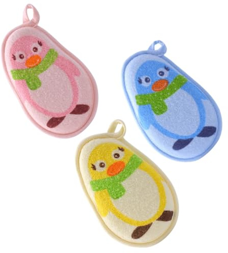 Badebälle 3 Stück für Körperpeeling, Baumwolle Polyester | Badeartikel mit Einzigartiger Form, Leicht Tragbar, zum Waschen des Körpers, für Babys und Kinder Zufällige Farbe