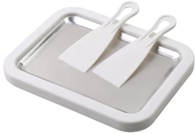 Eiscreme-Rollmaschine mit 2 Schabern, 26 x 21 cm, gefrierbar, für sofortige DIY-Eiscreme, Rollen, für hausgemachte Sahne, Sorbet zu Hause