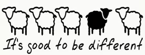 Hegehof Schafe its good to be different 18 cm breit schwarz Autoaufkleber Decal Sticker