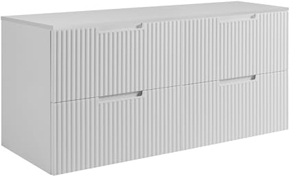 3E 3xE living.com Badezimmerschrank, Weiß, 120 (2 x 60) x 58,6 x 46 cm