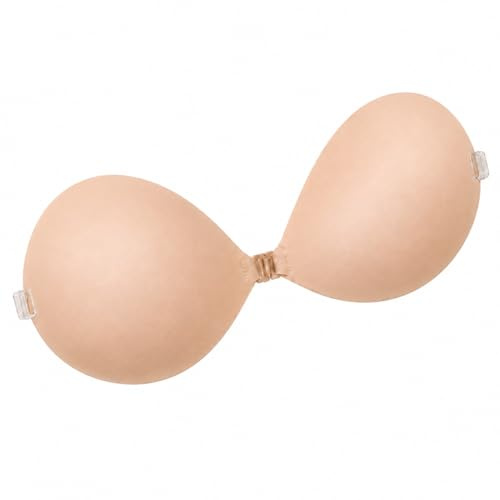 QM Reggiseno Adesivo per Seno Medio e Piccolo, Reggiseno Invisibile da Donna con Spalline Trasparenti Rimovibili, Effetto Naturale, per Abiti Scollati, Sposa e Cerimonia, 1 Pezzo