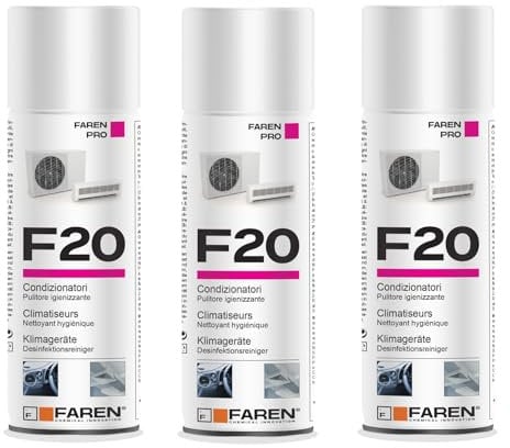 Faren - Limpiador higienizante, desinfectante F20 en aerosol, transparente, botella aerosol de 400 ml, cód. 79794, 3 unidades