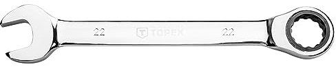 TOPEX Ratschenring-Maulschlüssel Gabelschlüssel Ratschen Schlüssel Ratschenschlüssel Maulschlüssel Ringschlüssel Kombischlüssel - Chrom-Vanadium-Stahl - 8-24 mm – 22 mm