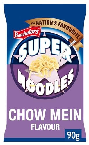 Batchelors Super Noodles Chow Mein Flavour, Instant Snack Ready in 4 Minutes, 90 g Packet (Pack Of 1)