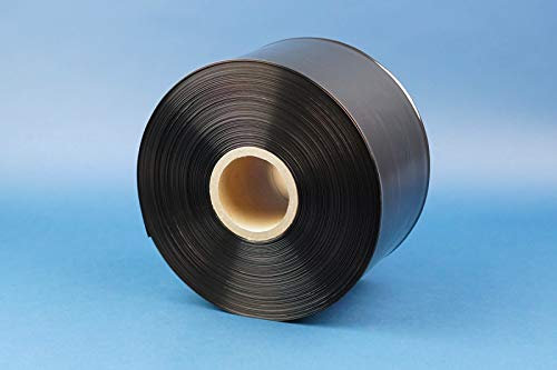 Schlauchfolie 100 my LDPE schwarz auf Rolle, 250m Lauflänge, lebensmittelechte Beutelfolie, blickdicht Folienstärke 100 my, Breite 350 mm