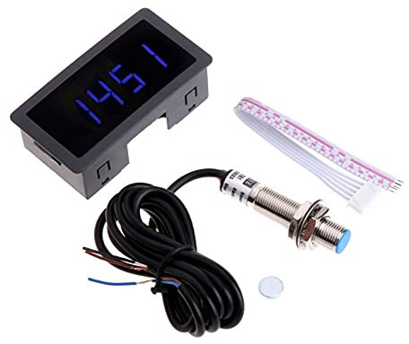 DollaTek Pantalla de Velocidad de tacómetro de 4 dígitos Velocímetro + Sensor de proximidad NPN Paneles LED inductivos de Efecto Hall Módulo Digital de Interior para Pantalla LED de Coche