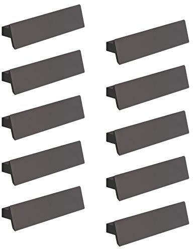 Gedotec Design Möbelgriff Antik Schrankgriff Küche Griffleiste Anthrazit - Cancun | Lochabstand: 64 mm | Aluminium Schubladengriff Vintage | 10 Stück - Schrank-Türgriff eckig zum Schrauben