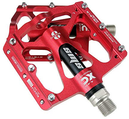 FrontStep Hohe Qualität Aluminium Legierung Anti-Rutschpedale Leicht MTB/Mountainbike/Rennrad/Stadtrad/Radsport Pedal/BMX Mit Cr-Mo Stahlspindel Fahrrad Pedale (Rot)
