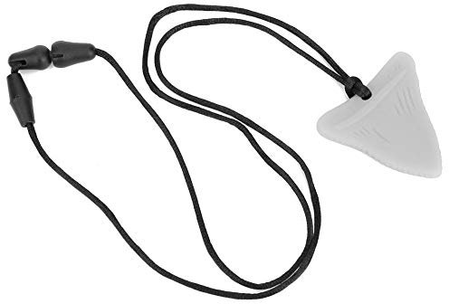 Silikon-Kinderkrankheiten-Halskette, Baby-Kauanhänger-Spielzeug für autistische Kinders Zahnfleisch-Beißring für Kinders über 3 Monate alt(Perlweiss)