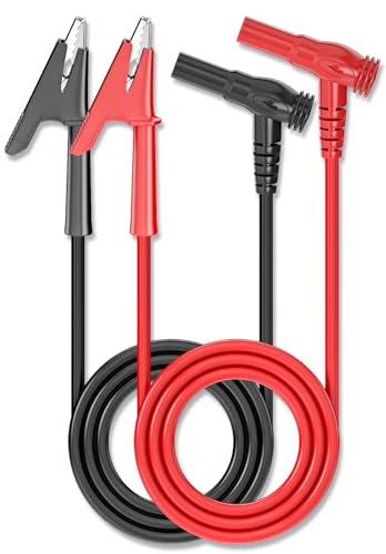 Cleqee 2 Stück Multimeter Messleitungen Bananenstecker Winkel zu Alligator Krokodilklemmen weiche flexible Testkabel Drähte für elektrische Prüfung 3.3ft/1m