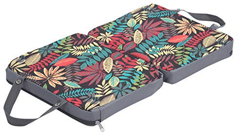 Alomejor Jardinage Genoux Mousse à mémoire de Jardinage genouillère Coussin Lavable Genou Tapis Genou Coussin pour Camping en Plein air Jardinage(Gris + Fleur)