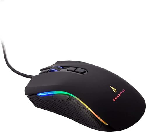SureFire Hawk Claw Gaming 7-Button, Gaming Maus, mit RGB-Beleuchtung, PC Maus 6400 DPI, mit 7 programmierbaren Tasten, USB 3.2 GEN 1 & USB 2.0, Gaming Mouse Windows & Mac & Konsolen