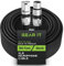 GearIT 150Ft XLR Male to Female Mic Cable - 3-Pin Balanced Shielded XLR Cable for Mic Mixer, Recording Studio, Podcast - Black, 1 Pack