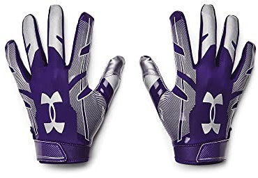 Under Armour Guanti da uomo per ricevitore F8 Football americano, viola (500)/argento metallizzato, S