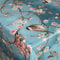Wachstuch Wachstischdecke Tischdecke Gartentischdecke Vogel Spatz Türkis Eckig 100 x 140 cm abwaschbar gefaltet