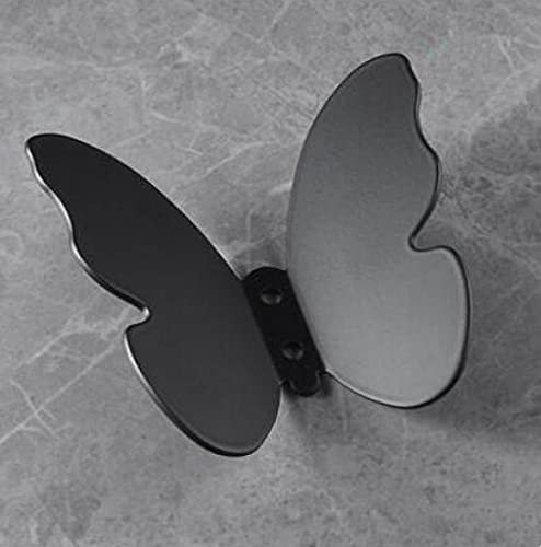 Porte-manteau en laiton léger luxe or brossé en trois dimensions papillon chambre porte-manteau décoration porche porte-manteau créatif, noir mat