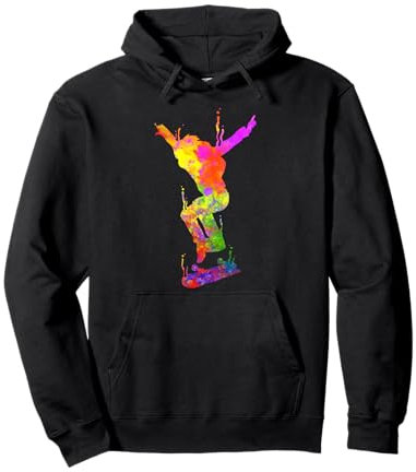 Skateboarder Skateboard Paint Splash Skater Kinder Pullover Hoodie