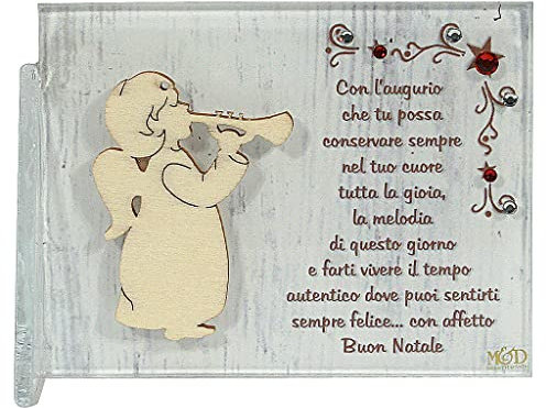 Holyart Kleines Bild mit Engel und Trompete mit Gl?ckwunsch, 8,5 x 10 cm