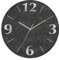 ARTLAND Wanddeko Wanduhr ohne Tickgeräusche aus Glas Funkuhr Ø 30 cm Rund Lautlos Ø 30 cm Granitoptik Gesteinoptik Anthrazit J4XM