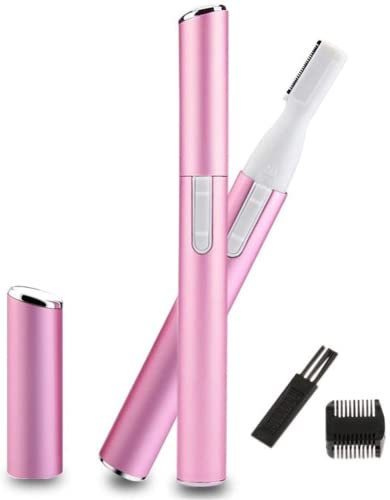 Upgraded Eyebrow Trimmer, Precision Eyebrow Razor for Women Electric Facial Hair Remover with Comb Eyebrow Epilator No Pulling Sensation Painless for Face Chin Upper-Lip Neck Peach-Fuzz