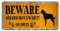 Beware Guards Hovawart on Duty Street Road Signs Time with Dogs Blechschild individuelles Blechschild Eisen Malerei Schild Antik Metall Wandschild Dekor für Männer Höhle Büro Handwerkszimmer