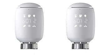 2 Stück Zigbee Smart Heizkörperthermostat Elektronisch - Smart Programmierbares WLAN Erweiterbares Heizkörperthermostatventil - Thermostat heizung Digital - Kompatibel für Google-Home und AIexa