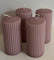 Løgum Kloster dänische Blockkerze Stumpenkerze ohne Duft 4-er Set mit Rillen Brenndauer ca. 39 Std., Sondergrößen ca. 50 Std (wood rose - rosa)