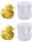 Xidmold 2pcs 3D Duck Candle Mould Duck Silicone Mold for Fondant, Chocolate, Dessert, Cake Decor, Soap, Bath Bomb, Polymer Clay, Plaster Ornament, Resin Art