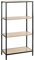 HAKU Möbel Regal Eiche, schwarz, MDF, Metall - Maße: B 64 cm x H 129 cm x T 35 cm, Style: Modern