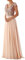 Onsoyours Robe Femme Chic De Soirée Longue Grande Taille Sexy Dos Nu Élégante De Gala Mère De Mariée Col V en Mousseline Applique Plissé N Beige 42