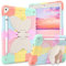 DUEDUE for iPad 10.2 Case for Kids, iPad 9th/8th/7th Generation Case (2021/2020/2019) [Heavy Duty Protection] iPad Air 3 Cover with Butterfly Kickstand Pencil Holder, Rainbow