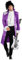 Morph Costume Pop Star Violet, Veste Musicien et Perruque, Déguisement Adulte, Tenue de Fête, M