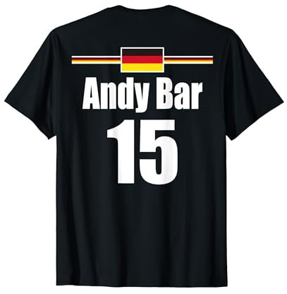 Junggesellenabschied Deutschland Andy Bar Trikot Party T-Shirt