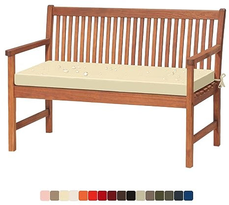 Lsjoaw Bankauflage 110X40X5CM Bankkissen Sitzauflage Sitzkissen wasserdicht Gartenbankauflage Schaukelkissen für Gartenbank Schwingen Bankpolster Outdoor für Fensterbank Gartenkissen Beige