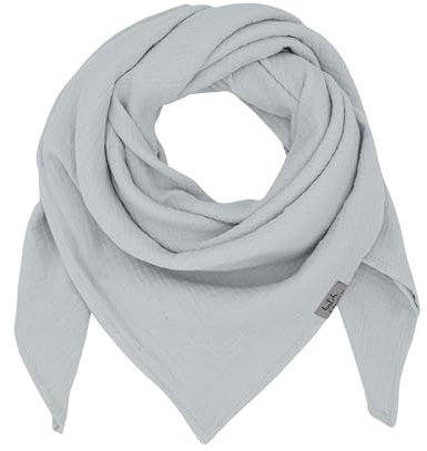 hutch&putch Musselin-Halstuch Kinder 90cmx90cm - Dreieckstuch Kinder aus Bio Baumwolle - Schal für Kinder- weiches Musselin Halstuch Kinder für Junge & Mädchen (Light Grey)