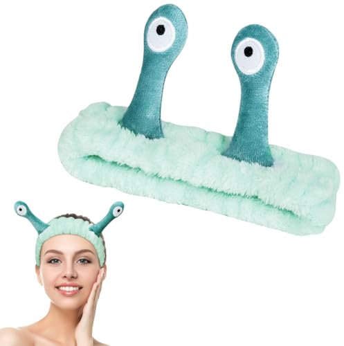 LOPHE Haarband Kosmetik, Make up Skincare Headband Damen, Elastic Spa Abschmink Haarbänder Schnecke, Stirnband Kosmetik Zum Waschen Gesicht Für Yoga Sport Hautpflege(hellgrün)