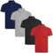 True Face Mens Polo Shirt Plain Tshirt Short Sleeve Summer Work Pique T Shirt Workwear Adult Tee Classic Casual Top Plain Set 3-4 Pack L
