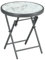 Outsunny Tavolino da Caffè per Giardino, Tavolino Pieghevole Rotondo con Piano in Vetro Effetto Marmo, Ø45x50cm, Grigio