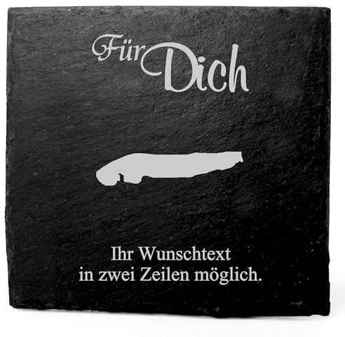 Deko Schiefer Untersetzer personalisiert Insel Norderney - Für Dich - 11x11cm Schwarz Bierdeckel Tischdeko Bieruntersetzer Weinuntersetzer