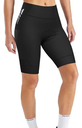 Lo.gas Radlerhose Damen kurz Damen radsportshorts mit Hose atmungsaktive Fahrradhose Damen kurz gepolstert Schwarz M