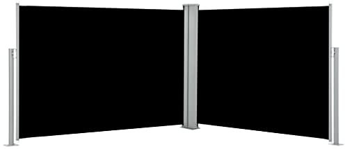 ShGaxin Ausziehbare Seitenmarkise, Sichtschutz Terrasse, Windschutz Terrasse, Terrassen-sichtschutz, Trennwand Balkon, Markise Seitenwand, Schwarz 100 x 1000 cm