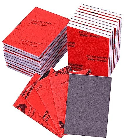 Lot de 18 éponges abrasives à grains variés - 6 tailles - Tampons de ponçage flexibles humides et secs - Blocs de ponçage réutilisables pour bois, métal, peinture, nettoyage (taille : 18 pièces)