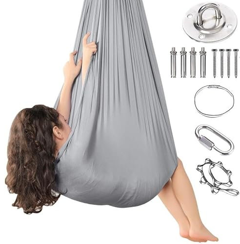 Sensorische Ganzkörper-Kompressionssocke für ADHS, Autisten und sensorische Integration – Fördert Ruhe und Komfort (Color : Grau, Size : 2.8 * 1.5M)