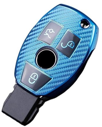 Autoschlüssel Hülle Cover Für Benz Für AMG Für W204 Für W205 Für W212 Für W463 Für W176 TPU Carbon Fiber Autoschlüsselgehäuse Schlüsselhülle Cover(3)