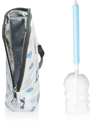 1 Borsa Termica Portatile Per Bottiglie, 1 Spazzola Per Bottiglie, Borsa Termica Impermeabile, Custodia Per Bottiglie, Copertura Protettiva Per Bottiglie