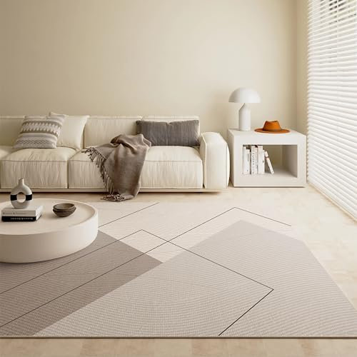 Tappeto bambini cameretta lavabile,Tappeto antiscivolo anti-sbiadimento grigio crema design minimalista,tappeto bimba cameretta tappeti camerette bimbi,60x160cm