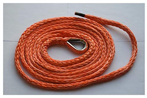 Synthetisches Windenseil-Set, Orange 3/16 * 10ft Synthetisches Pflugseil, außerhalb des Straßenseils, ATV-Schneepflug Hubseil, Synthetisches Windeseil für Geländewagen, LKW, SUV, ATV, UTV
