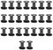 20PCS Schraubnieten für Leder,M5*10 Chicago Schrauben Binding Schrauben Hohlnieten Schraubnieten für Bücher Papier Gürtel Hundeleinen DIY Basteln Bookbinding,Buchbinderei (Schwarz glänzend)