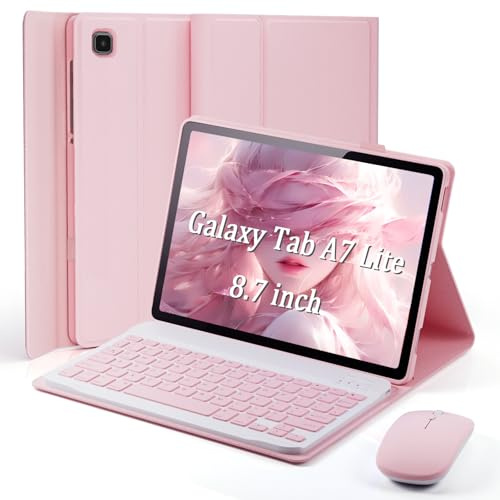 Case Keyboard for Samsung Galaxy Tab A7 Lite 8.7 inch 2021 - Mouse and | Mouse and Detachable Magnetic Keyboard Slim Case Auto Sleep/Wake