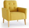 Mondeer Sessel, Sessel ​mit Armlehnen Massivholzbeine Modern Einfach für Schlafzimmer Wohnzimmer Balkon Büro, D72 x W72 x H81 cm, Gelb